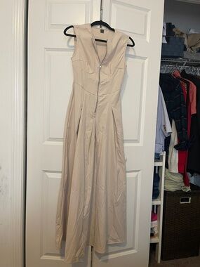 Nautica Sleeveless Maxi Dress in Beige
